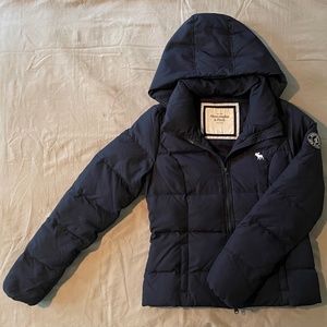 Abercrombie & Fitch New York Puffer Down Feather Jacket w/ Hood Women’s Sz LG